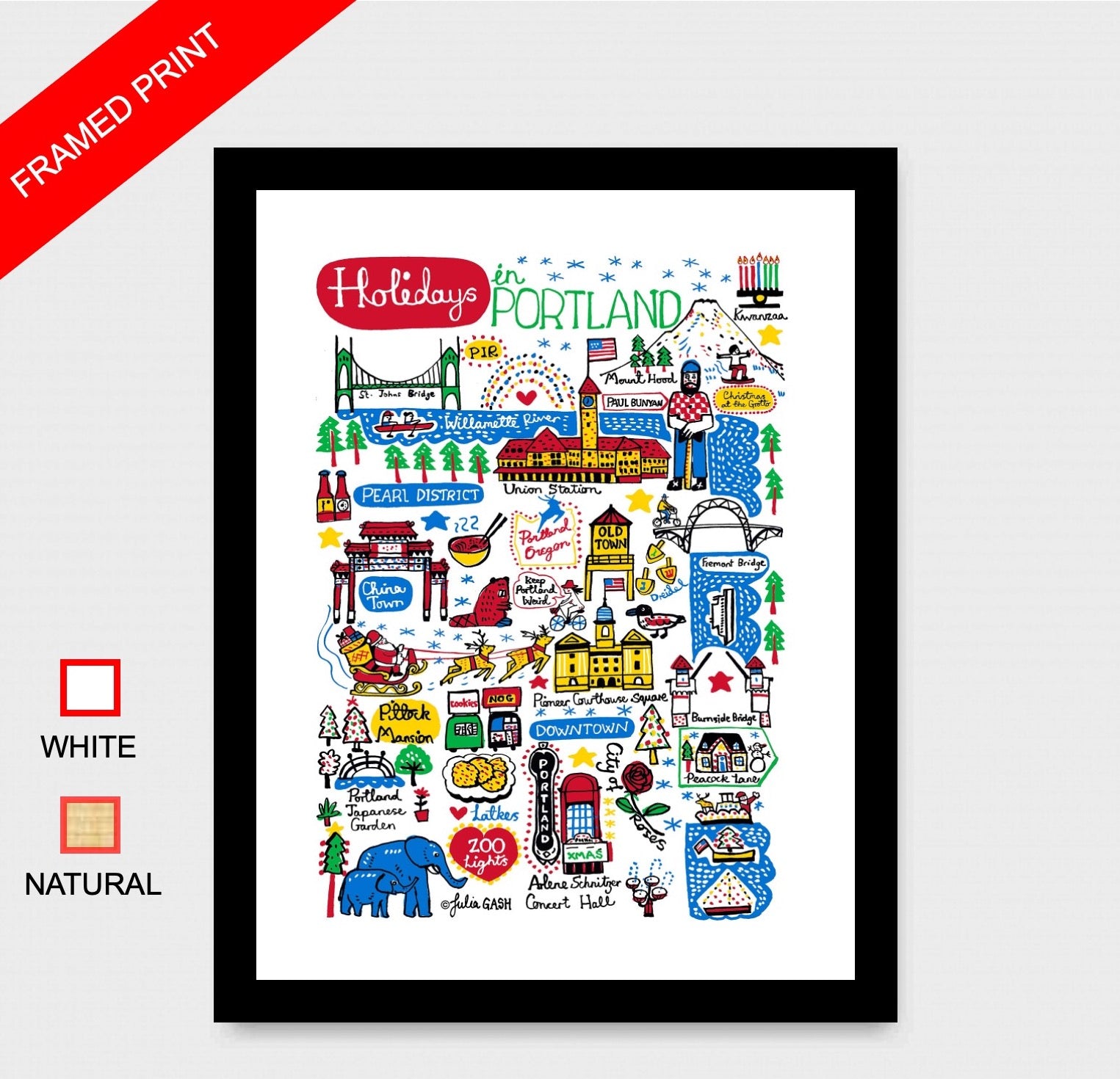 Holidays in Portland Art Print by Julia Gash