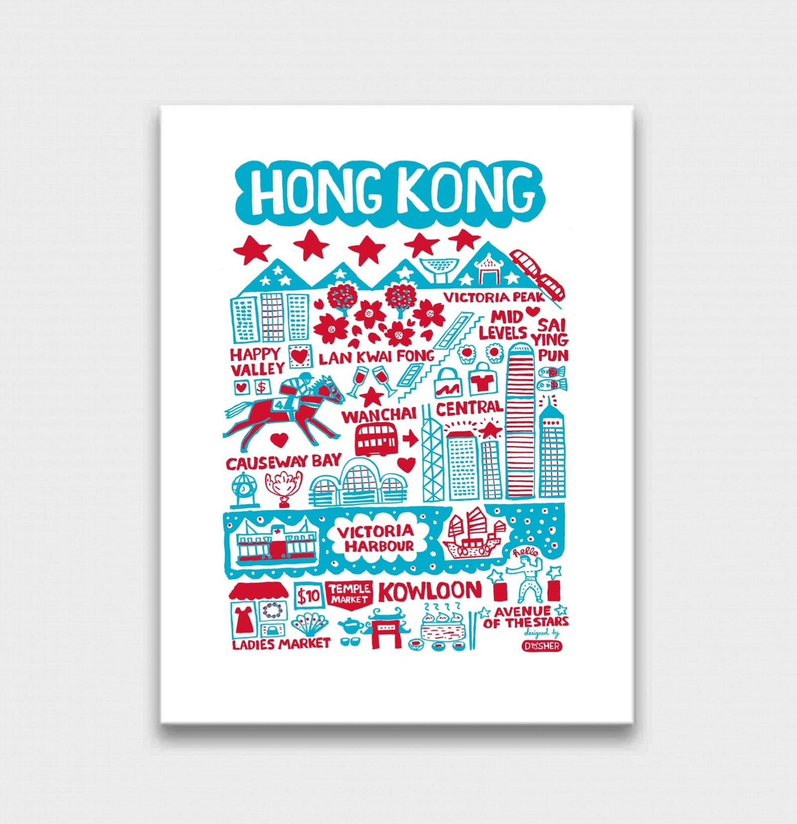 Hong Kong by Dasher Art Print - Julia Gash