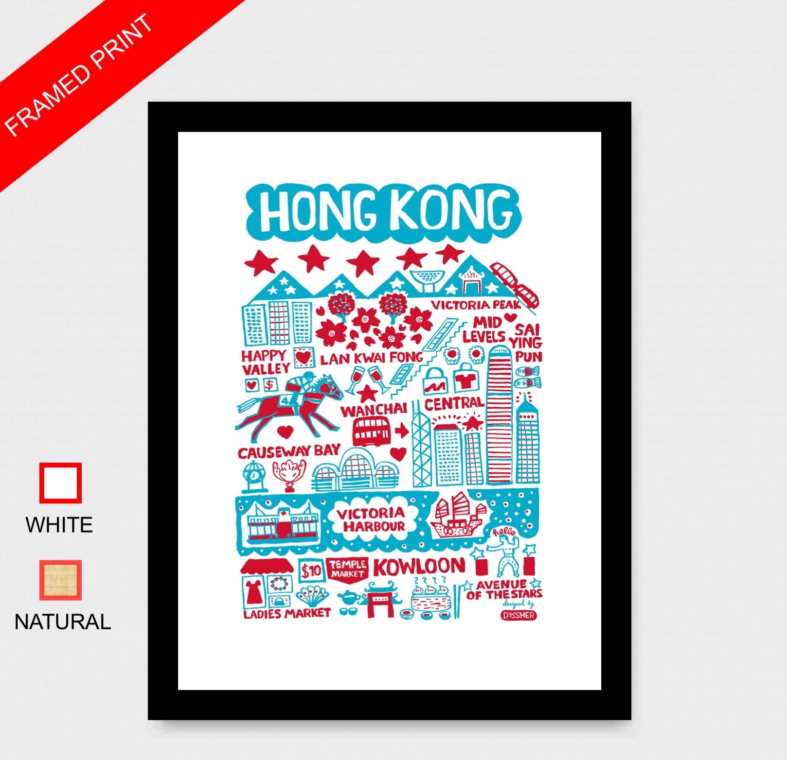 Hong Kong by Dasher Art Print - Julia Gash