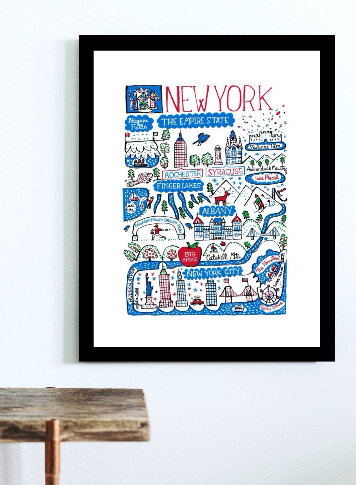 New York State Empire State Big Apple Albany Niagara Falls Art Print - Julia Gash