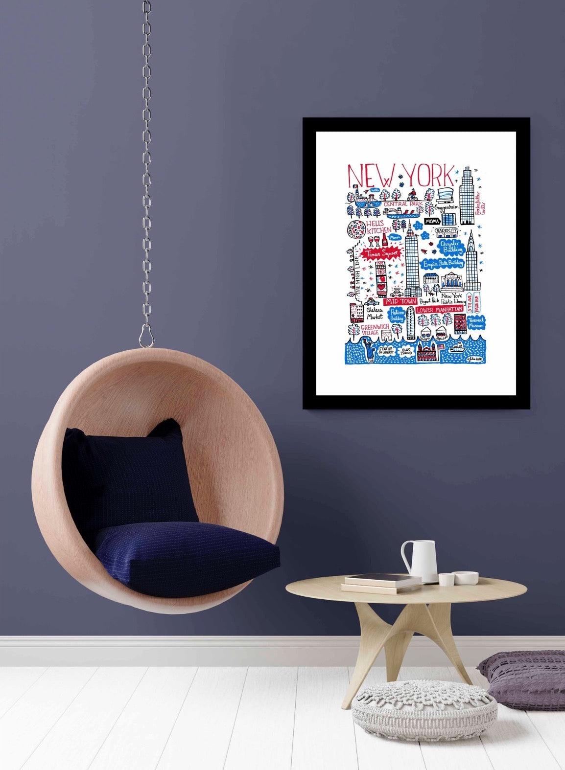 New York Central Park Hells Kitchen Manhattan Statue of Liberty Times Square Empire State Building Art Print - Julia Gash