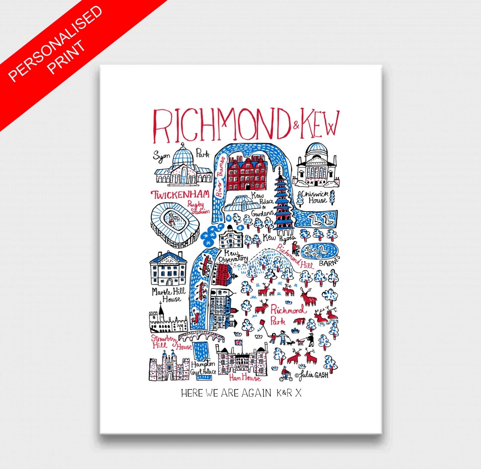 London Richmond and Kew Twickenham Art Print - Julia Gash