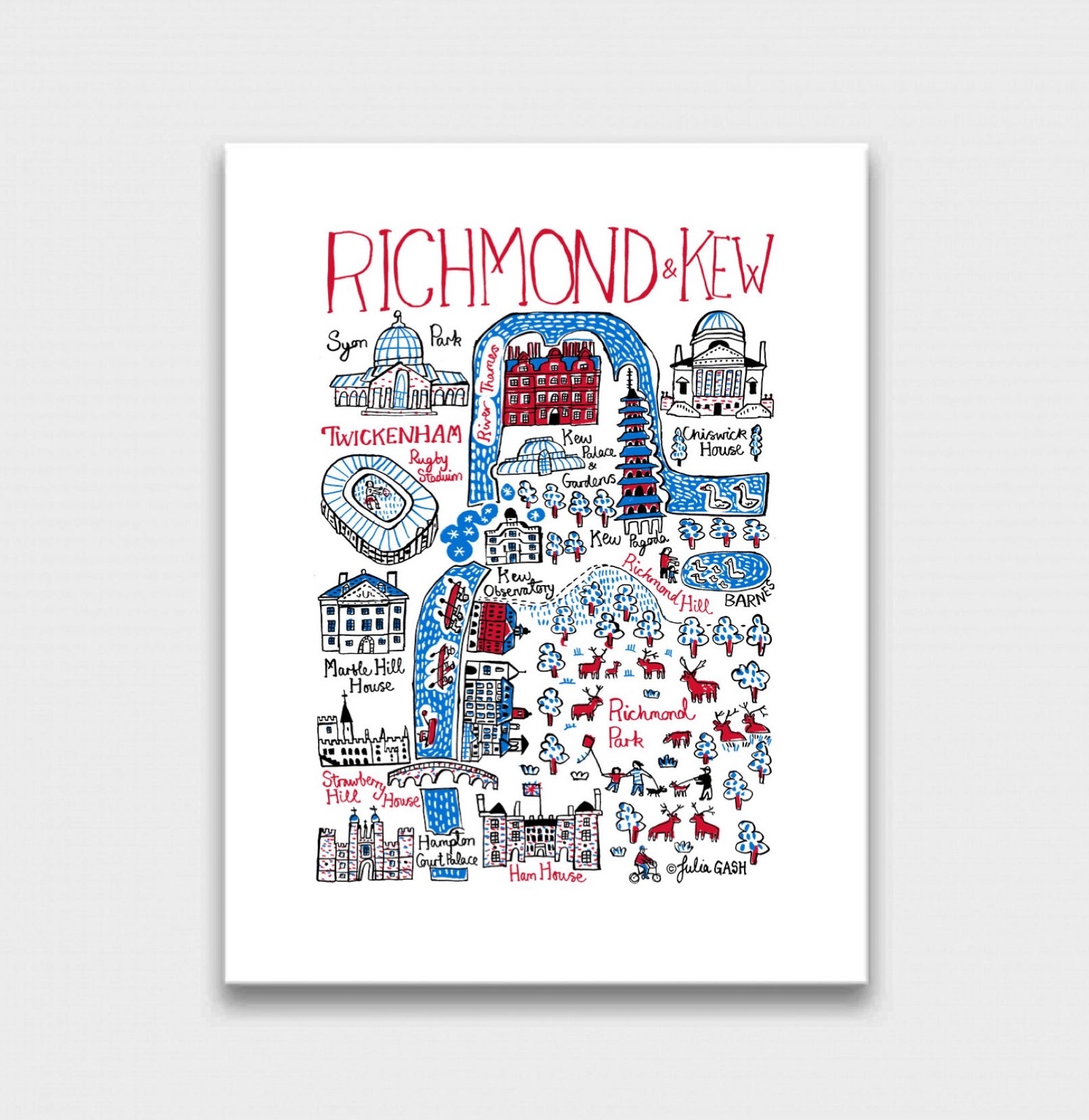 London Richmond and Kew Twickenham Art Print - Julia Gash