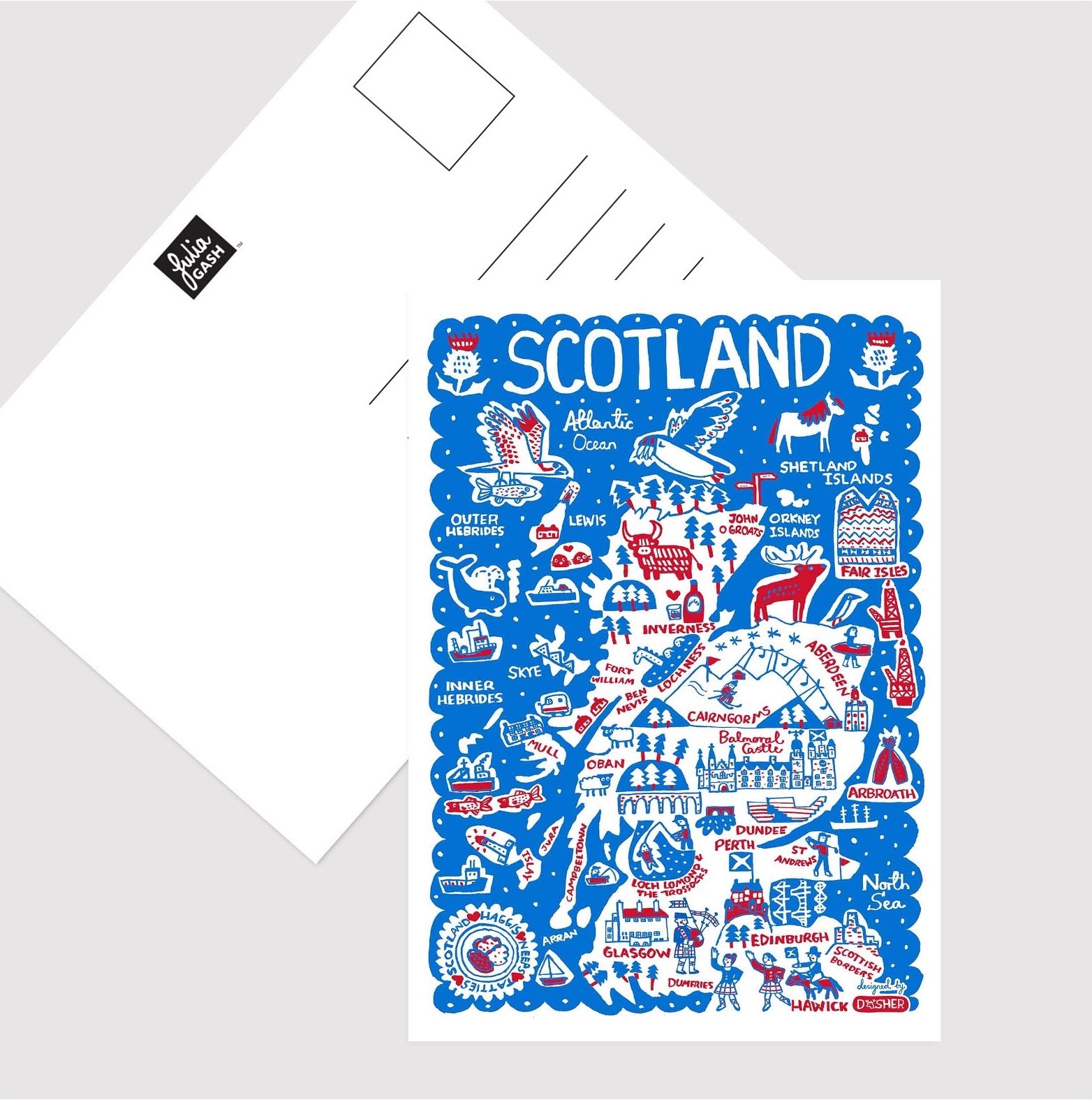 Scotland by Dasher Postcard - Julia Gash
