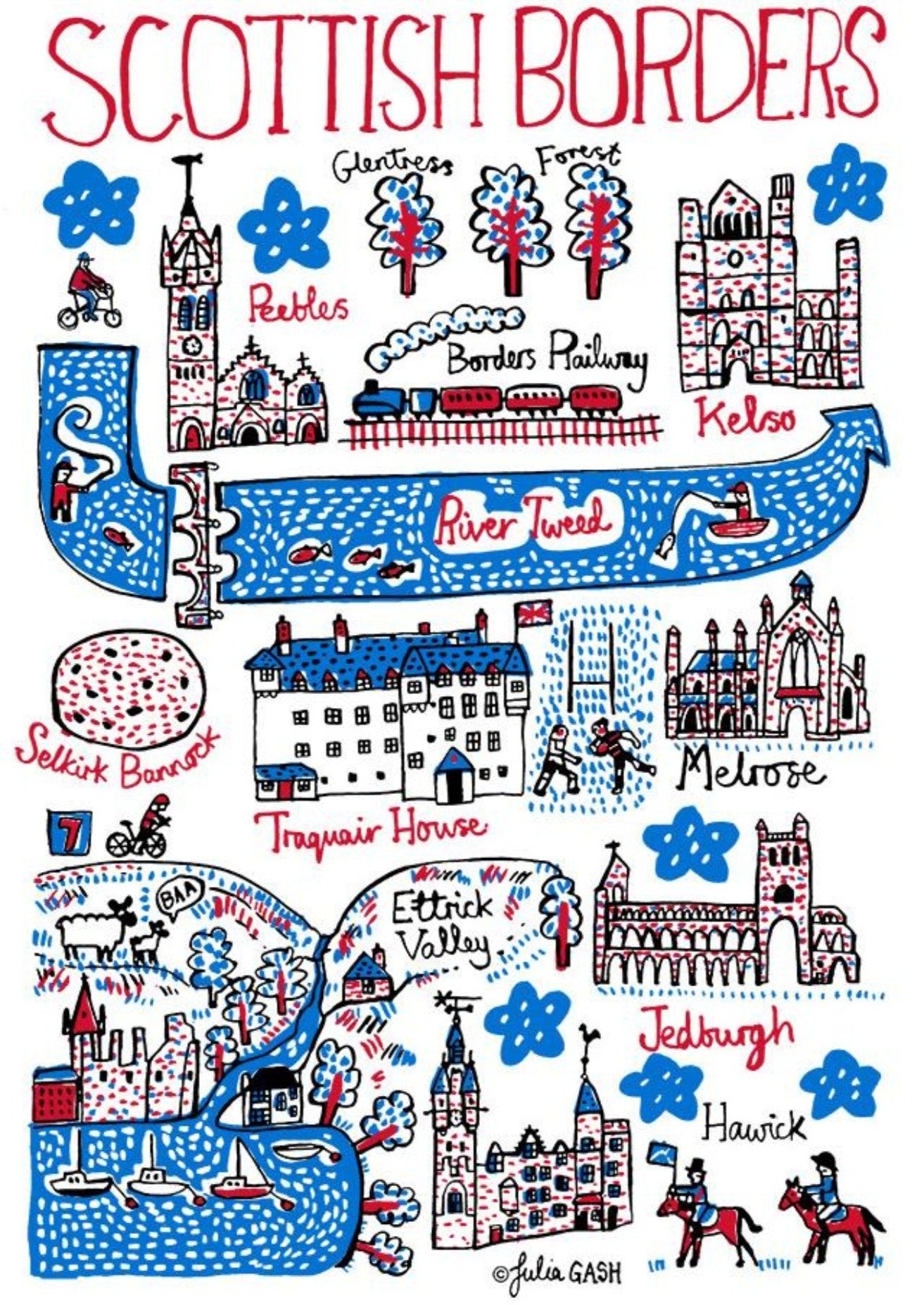 Scottish Borders Postcard - Julia Gash