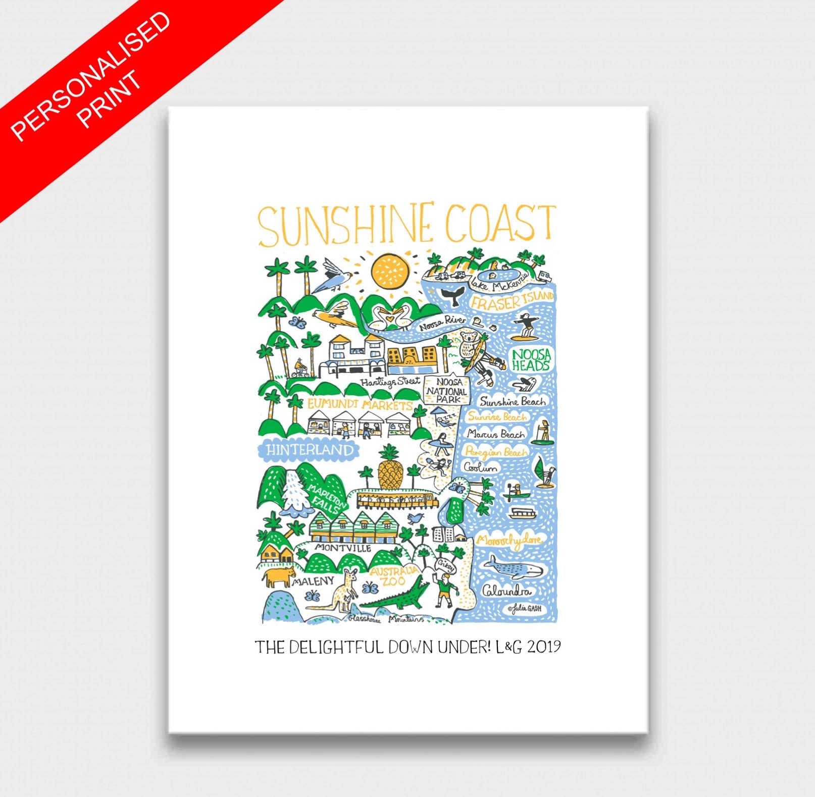 Sunshine Coast Art Print - Julia Gash