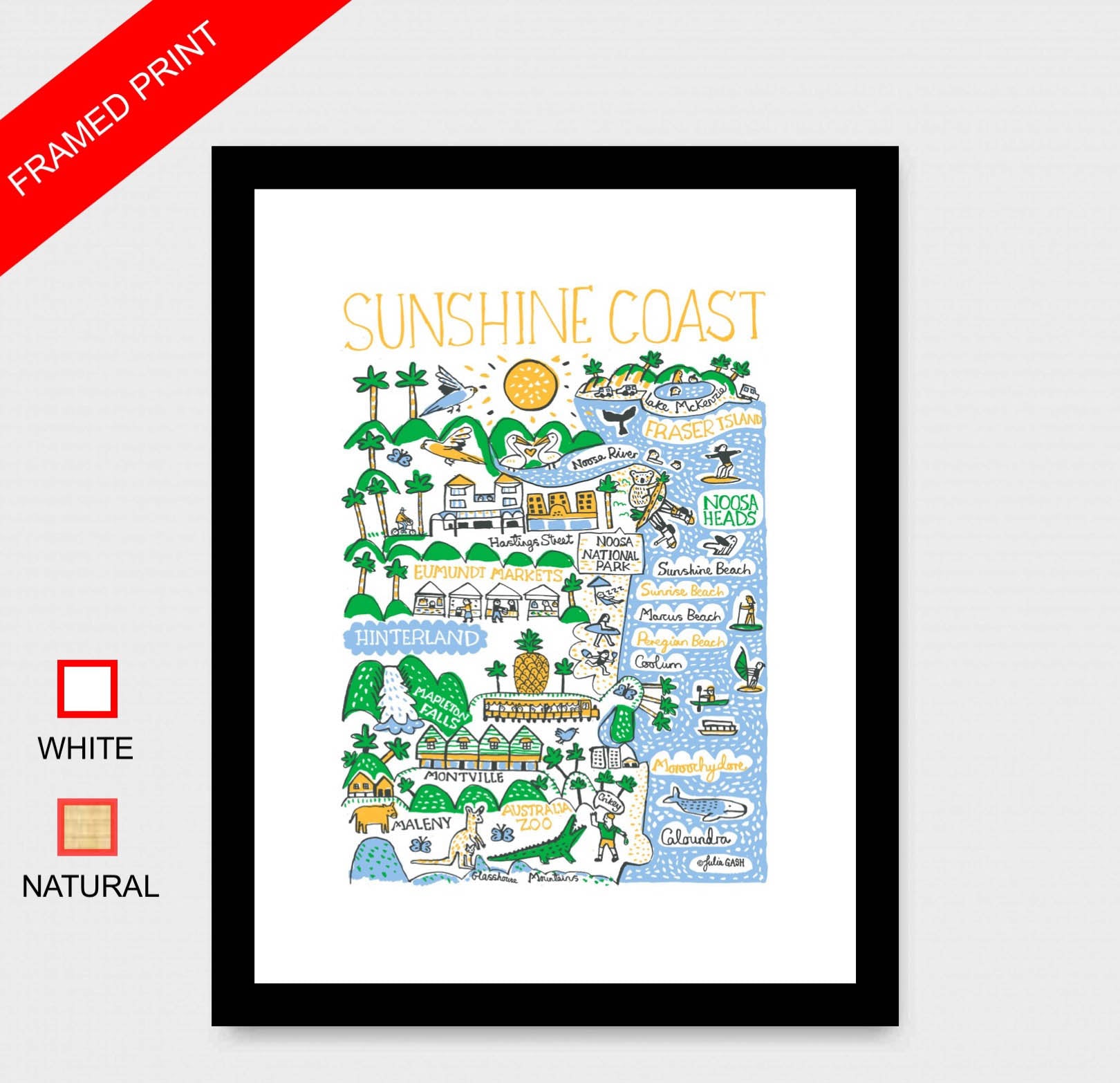 Sunshine Coast Art Print - Julia Gash