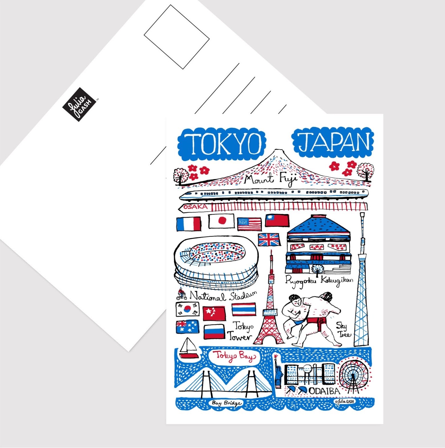 Tokyo Sporty City Postcard - Julia Gash