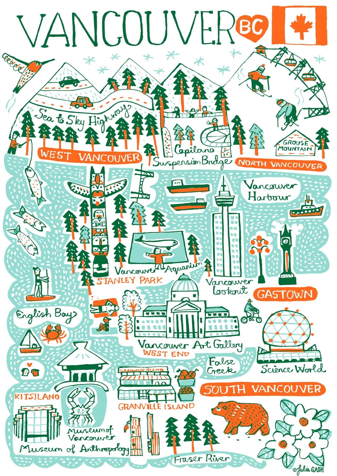 Vancouver, British Columbia, Canada Contemporary Art Print - Julia Gash