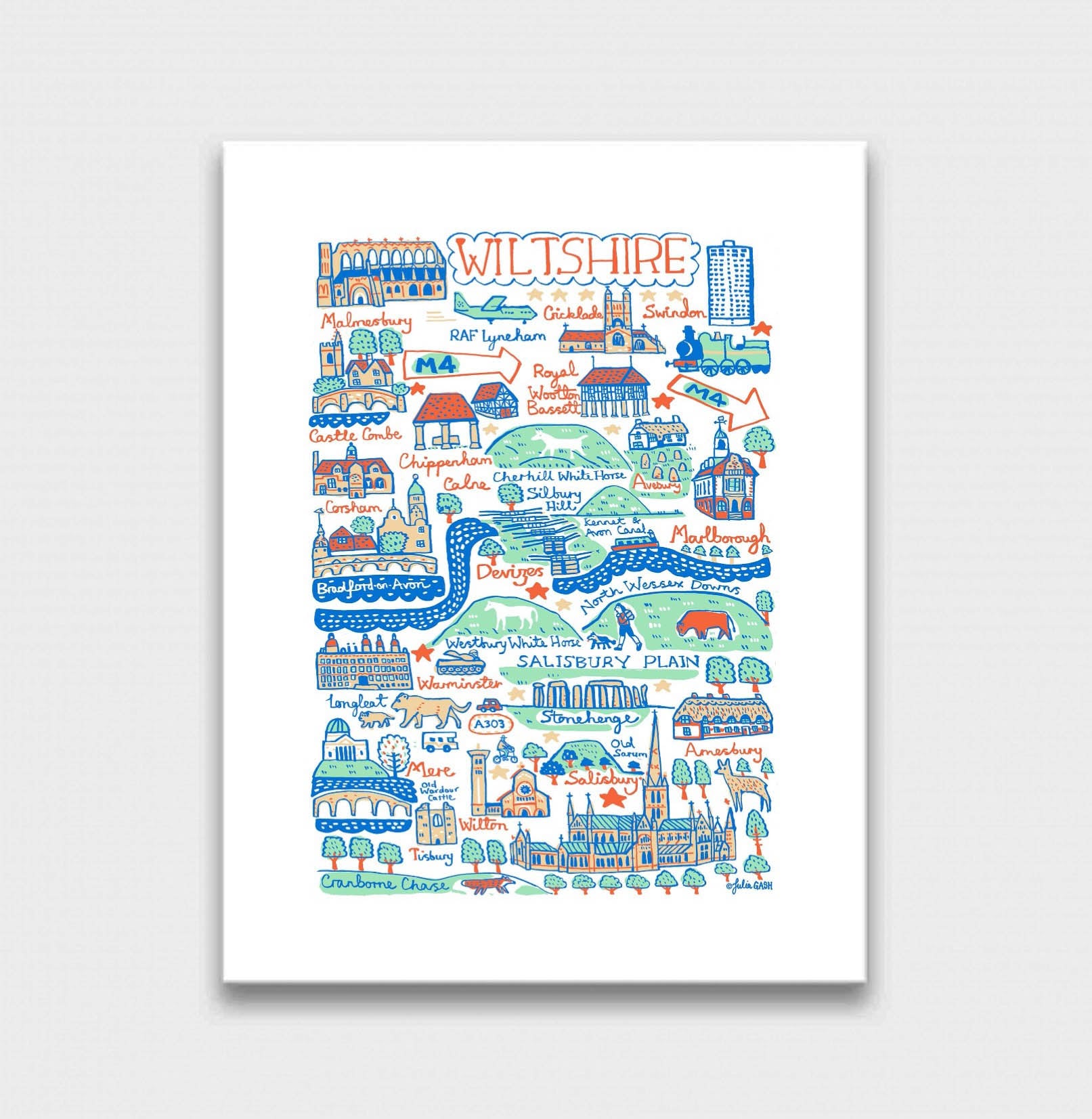 Wiltshire Art Print - Julia Gash