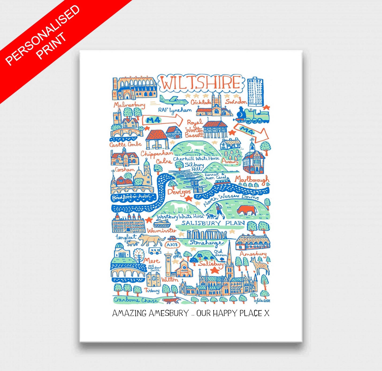 Wiltshire Art Print - Julia Gash