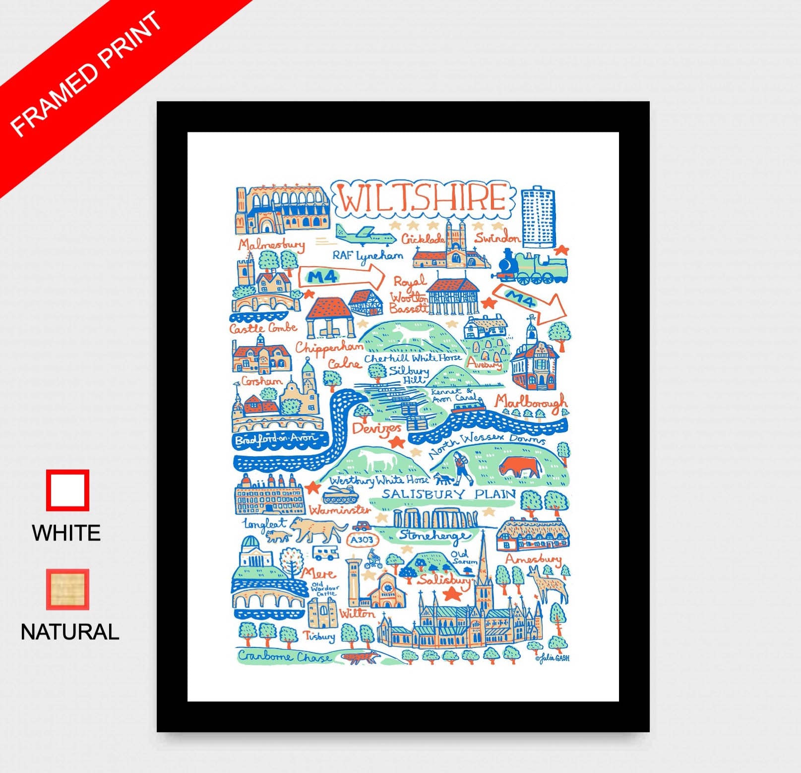 Wiltshire Art Print - Julia Gash
