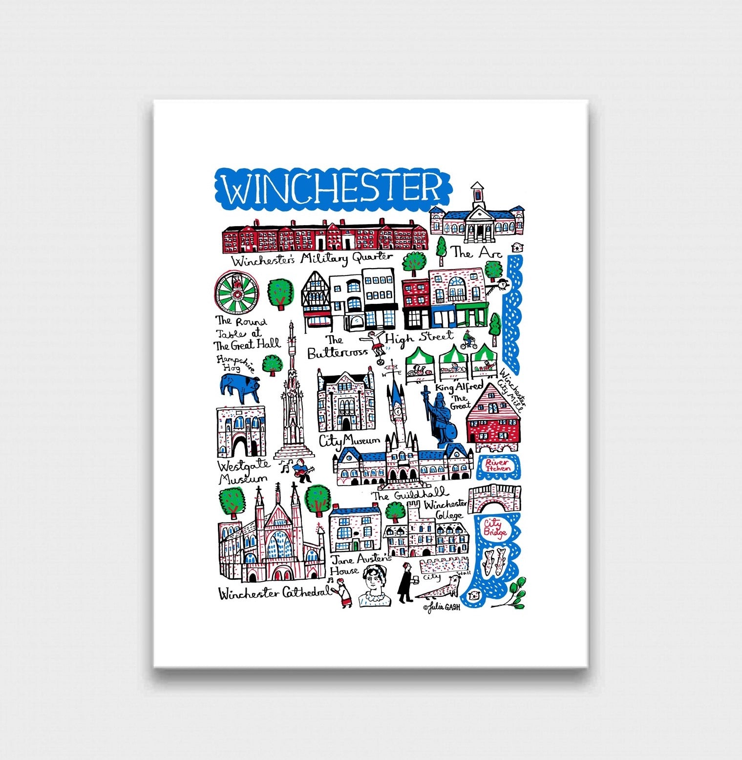 England Contemporary Travel Illustration by British Artist Julia Gash