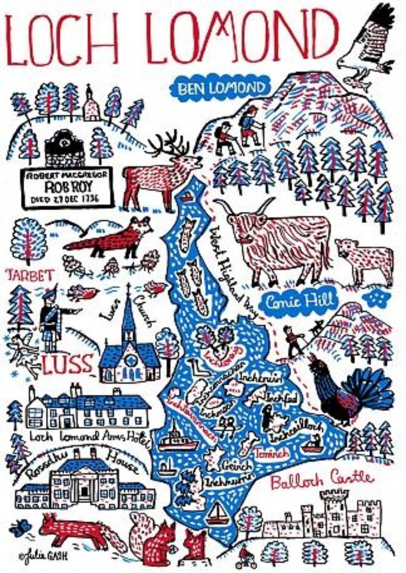 Loch Lomond Art Print - Julia Gash