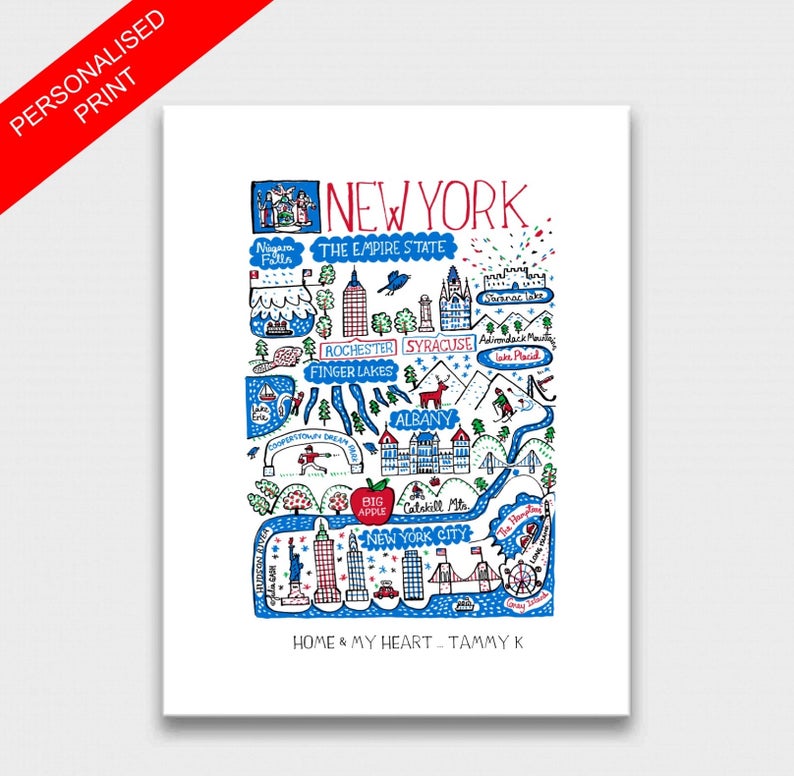 New York State Empire State Big Apple Albany Niagara Falls Art Print - Julia Gash