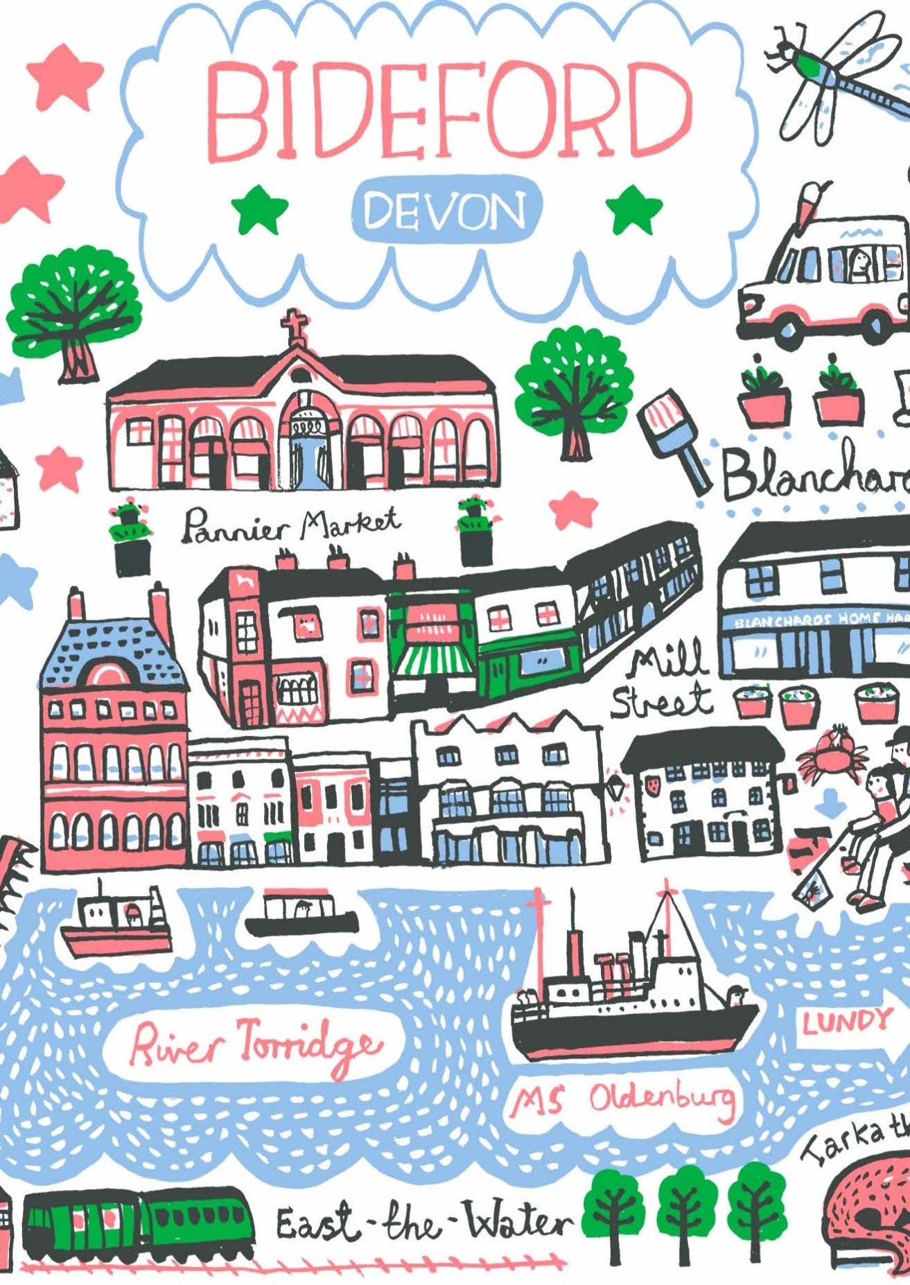 Bideford Print by Julia Gash