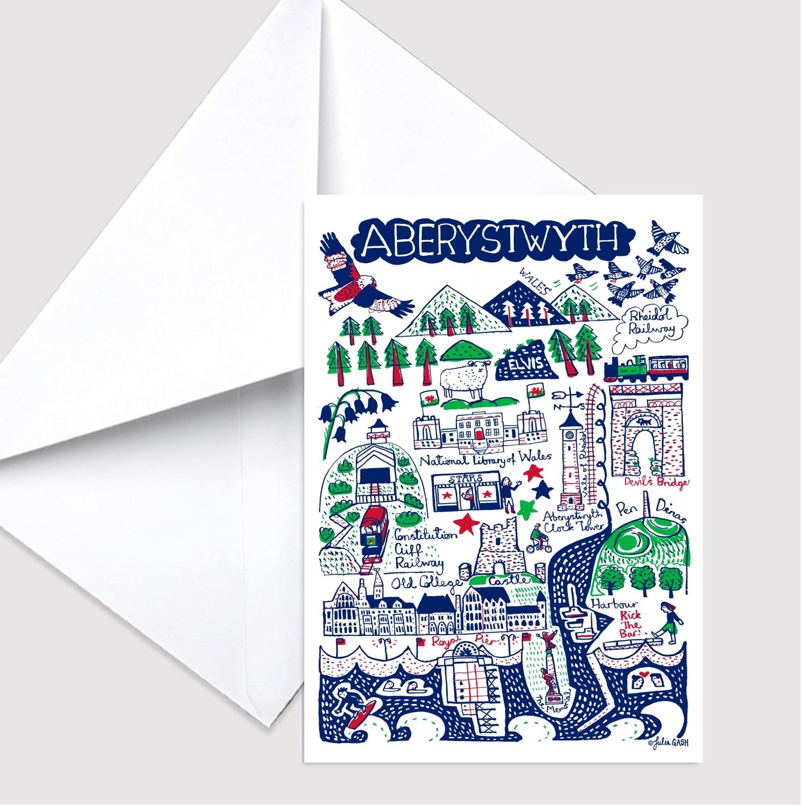 Aberystwyth Greeting Card by Julia Gash