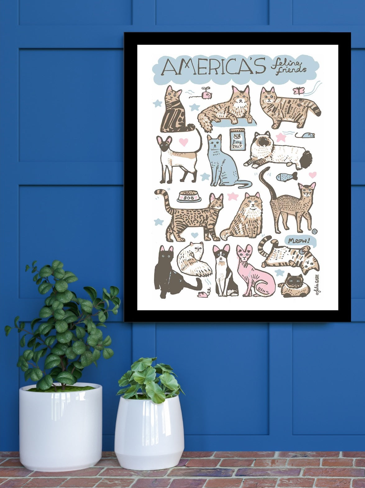 America’s Feline Friends Art Print