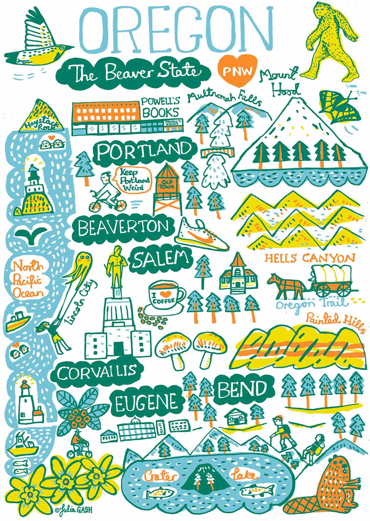 Oregon Greeting Card - Julia Gash