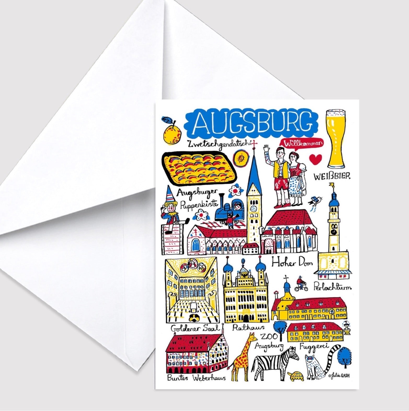 Augsburg Greeting Card by Julia Gash