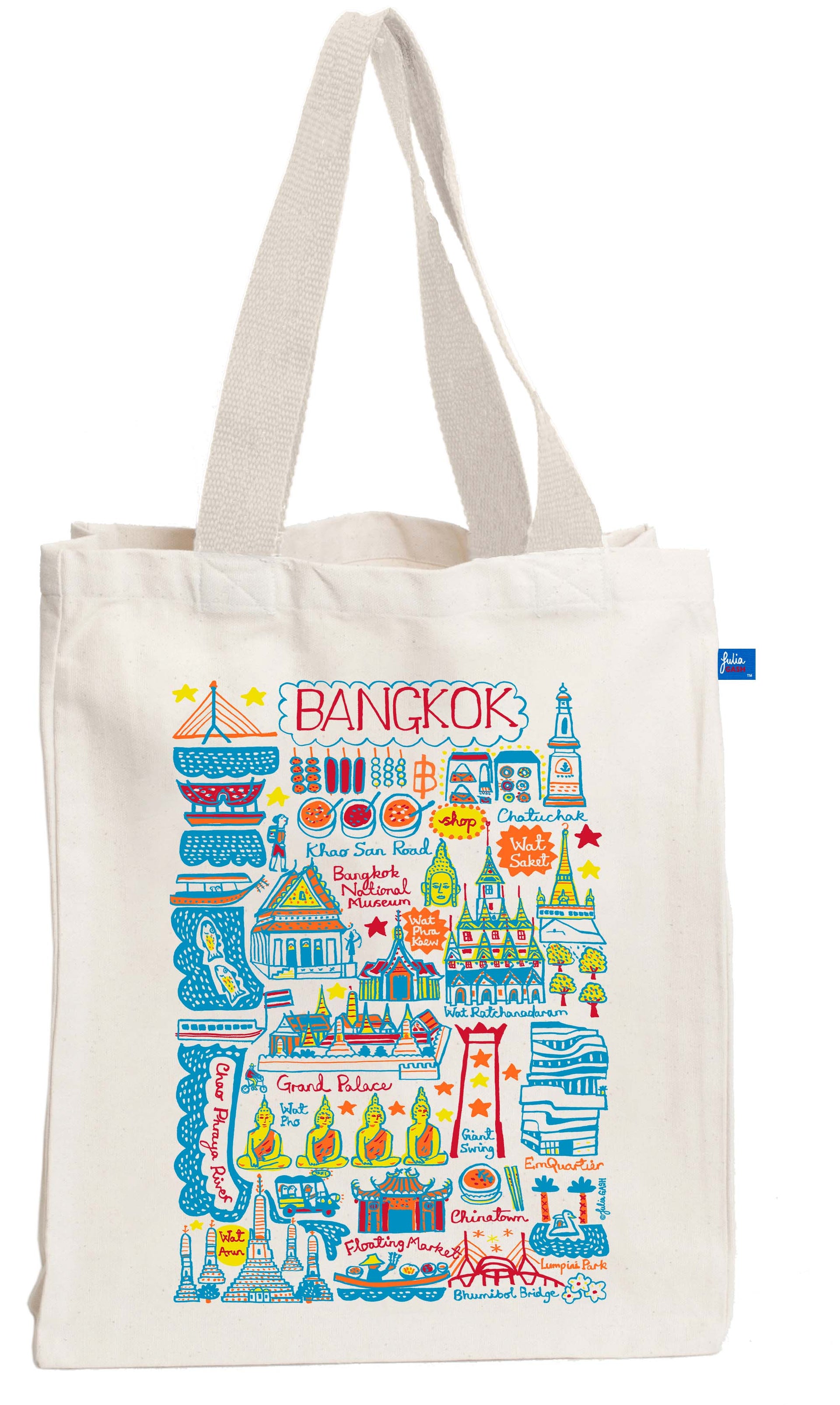 Bangkok Tote Bag by British Travel Artist Julia Gash