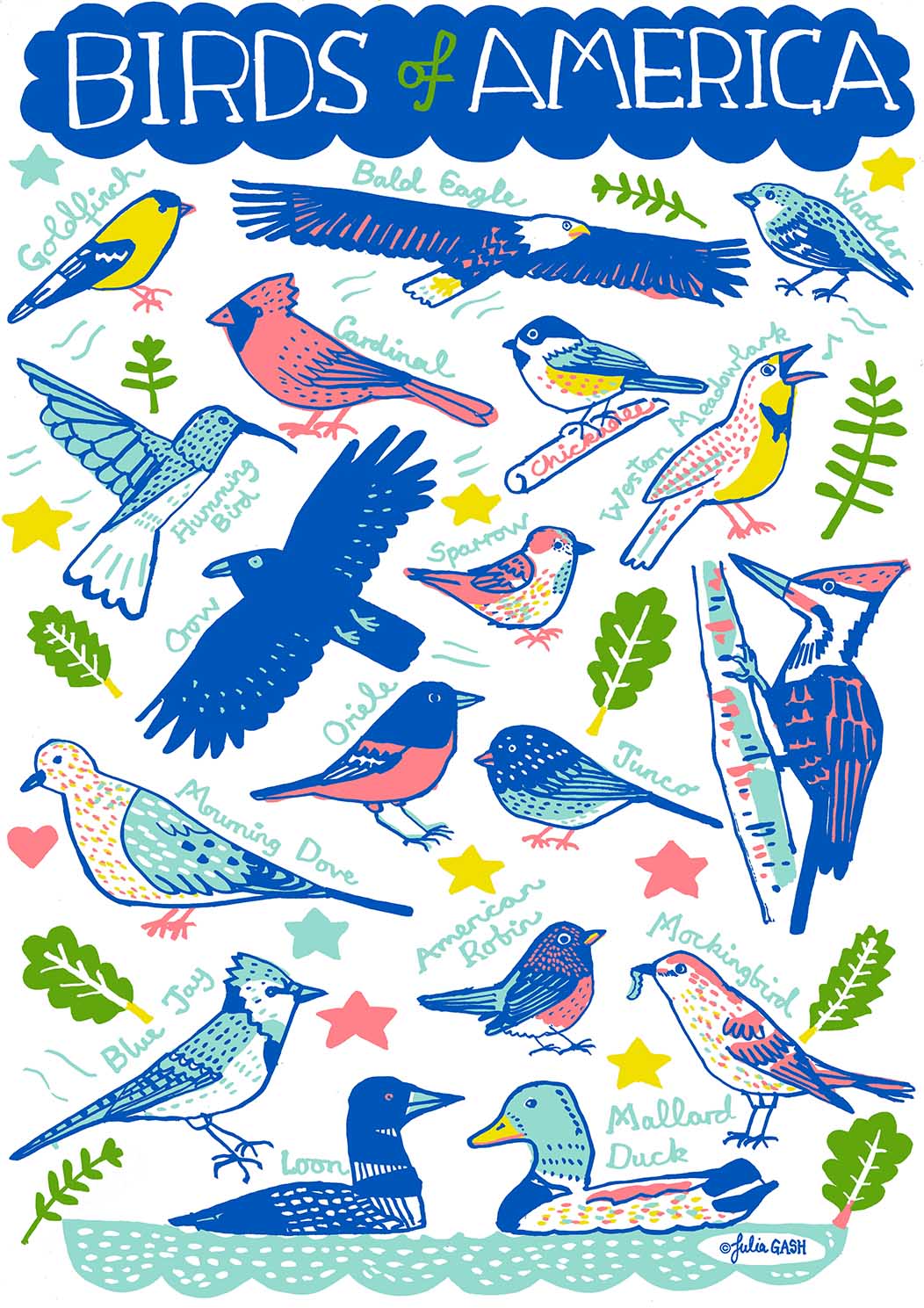 Birds of America Greeting Card - Julia Gash