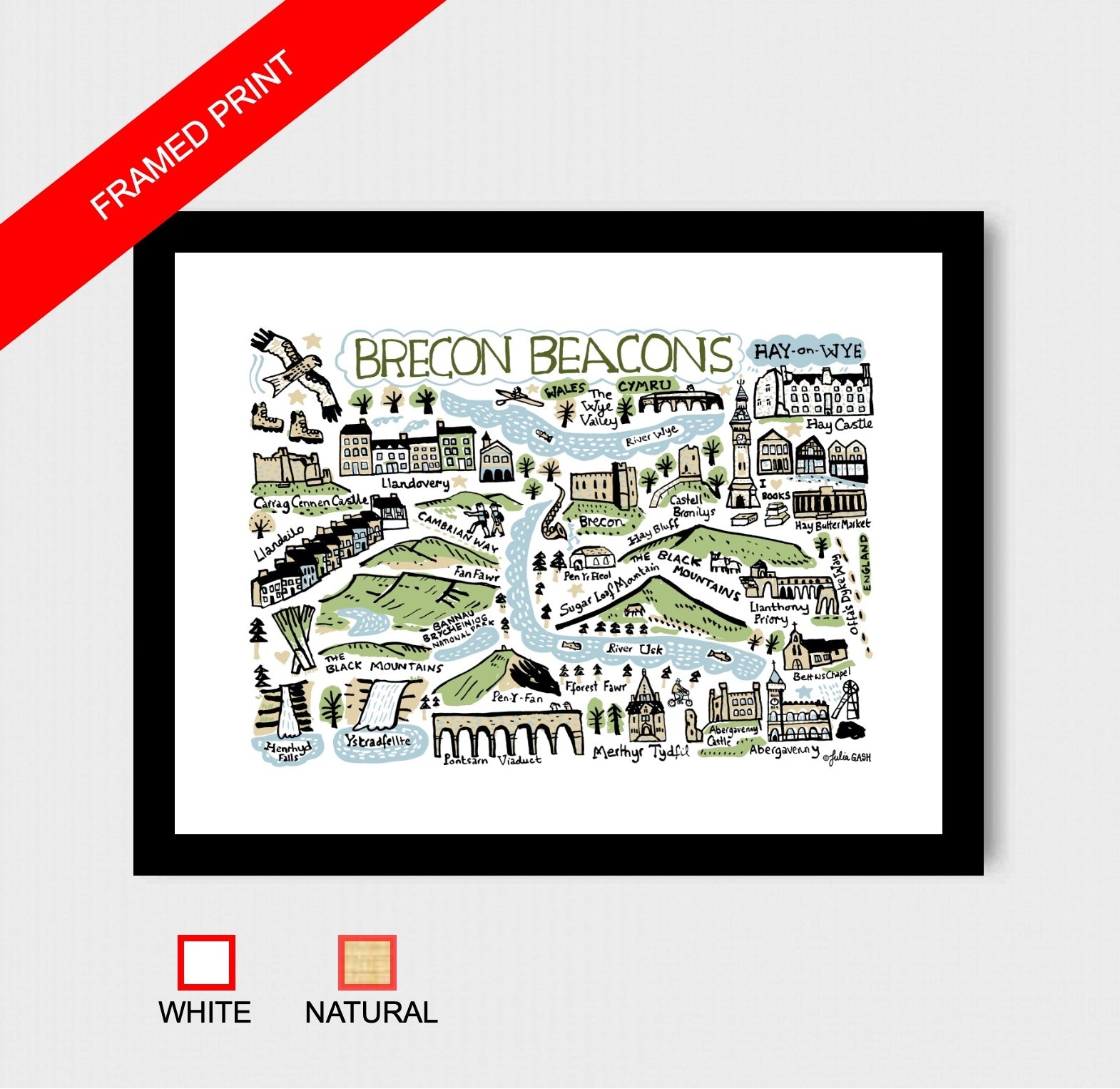 Brecon Beacons and Hay-on-Wye Art Print