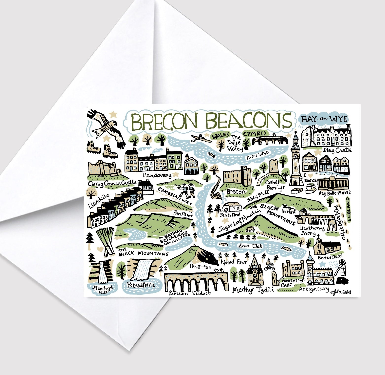 Brecon Beacons and Hay-on-Wye Greeting Card