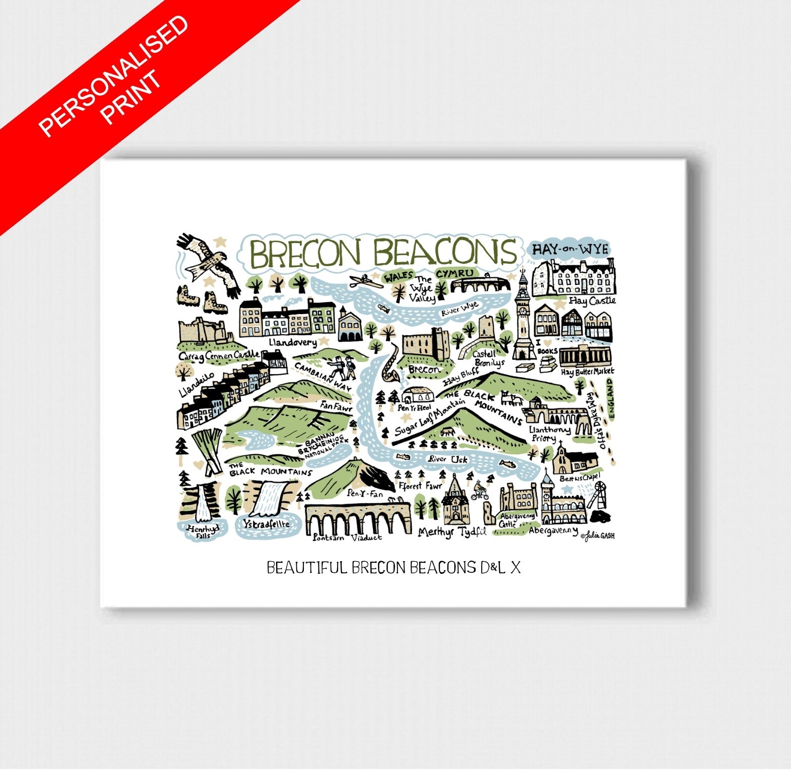 Brecon Beacons and Hay-on-Wye Art Print