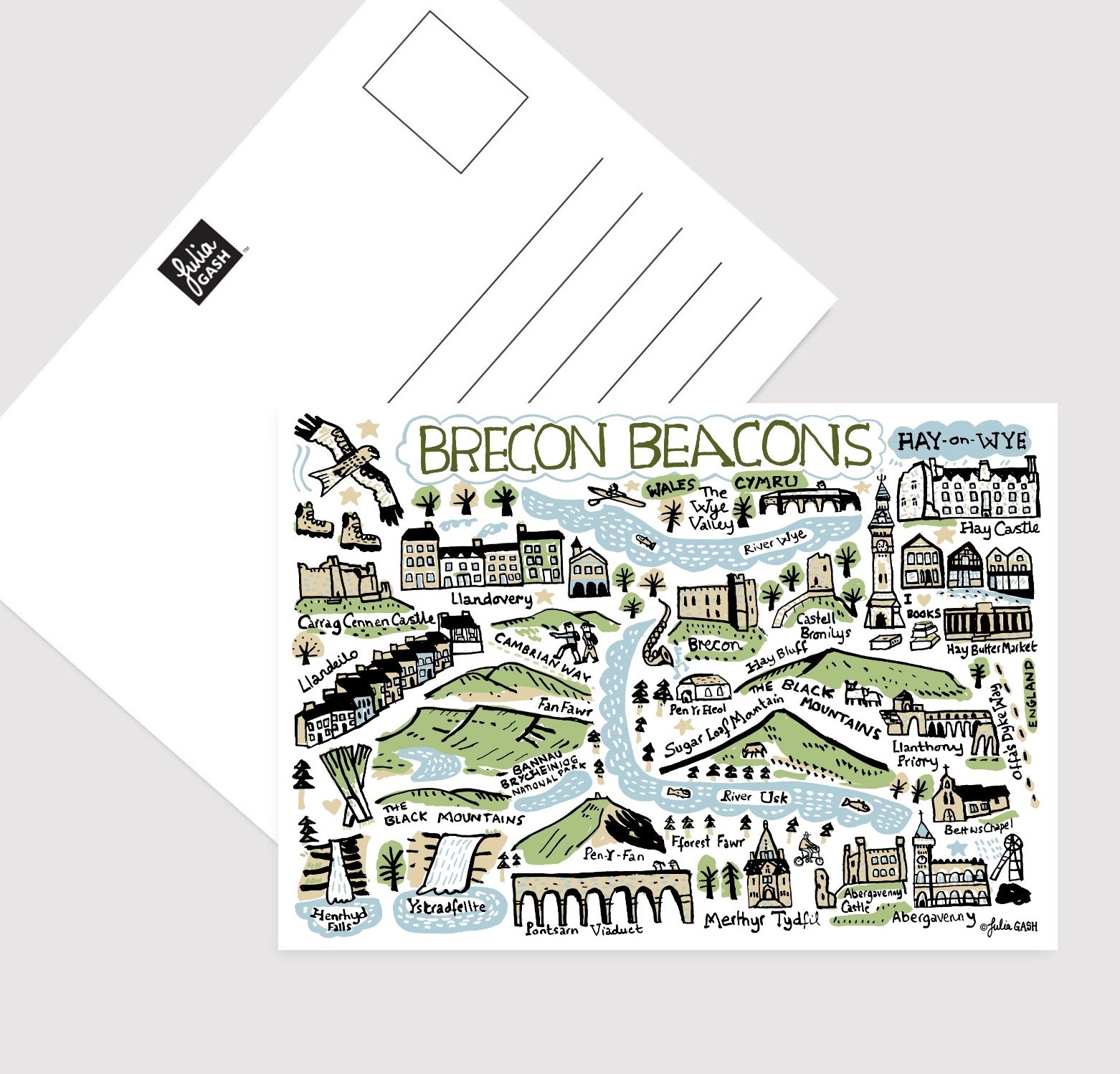 Brecon Beacons and Hay-on-Wye Postcard