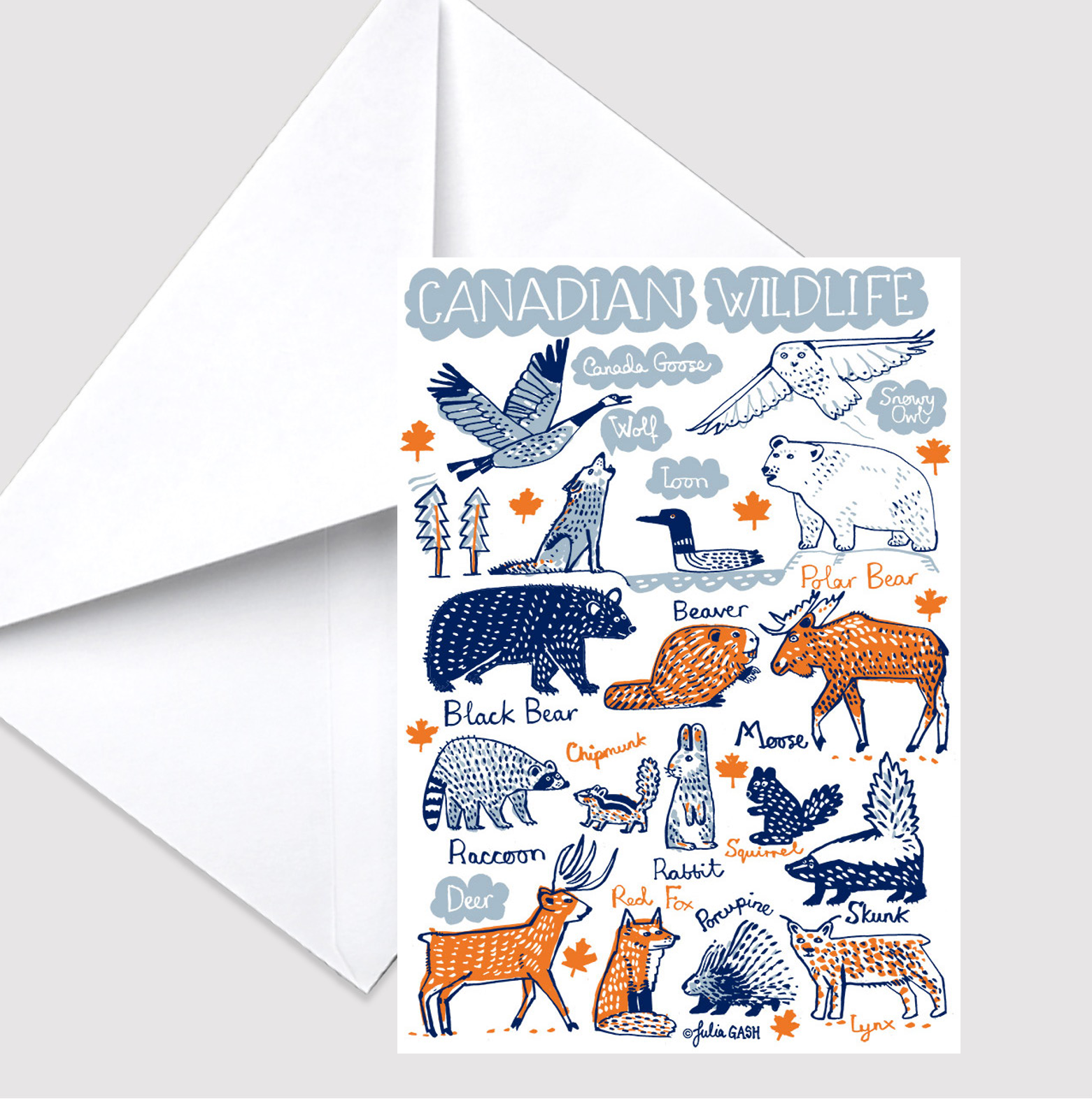 Canadian Wildlife Greeting Card - Julia Gash