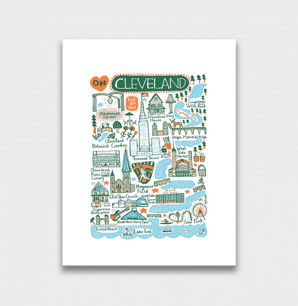 Cleveland Art Print by British Travel Artist Julia Gash
