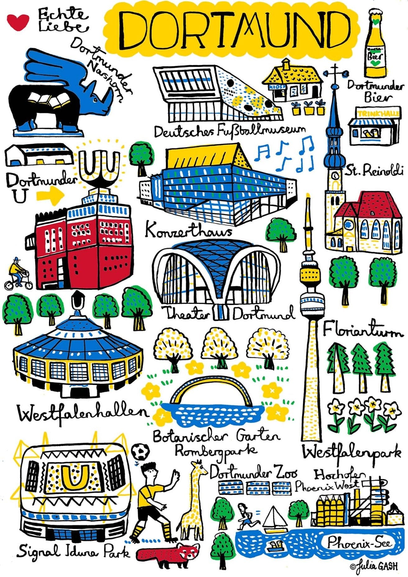 Dortmund Greeting Card by Julia Gash