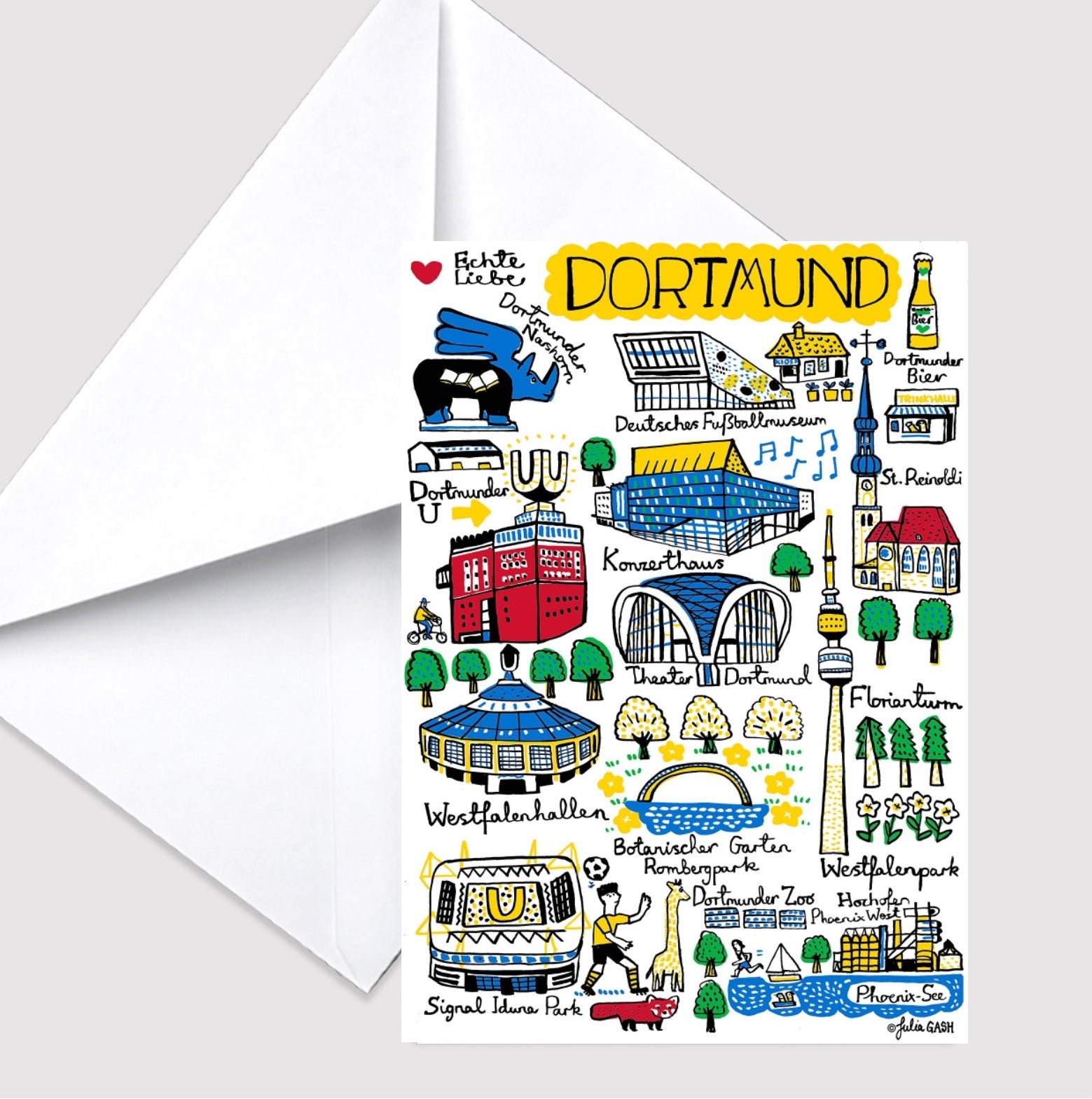 Dortmund Greeting Card by Julia Gash