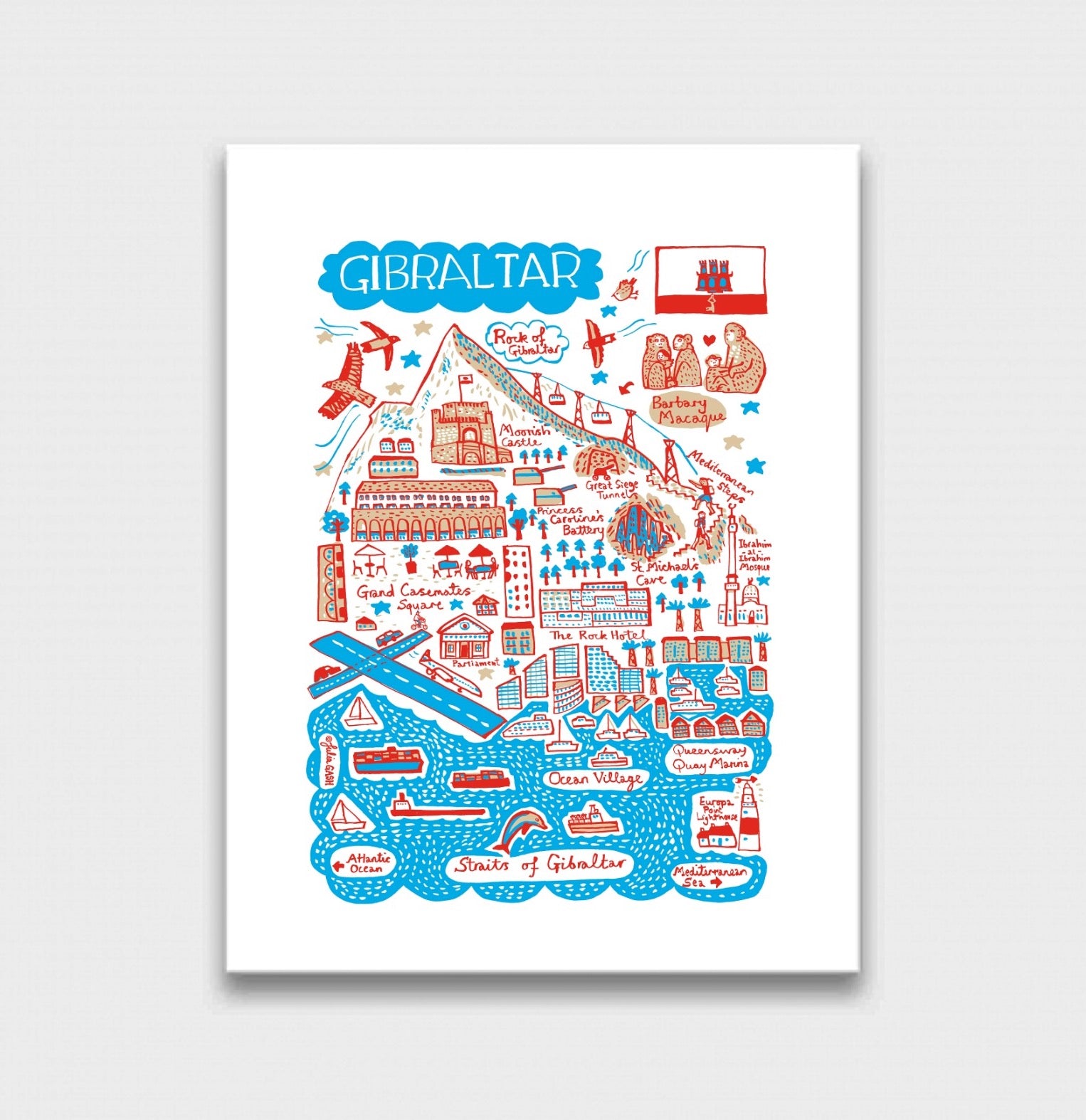 Gibraltar Art Print by Julia Gash