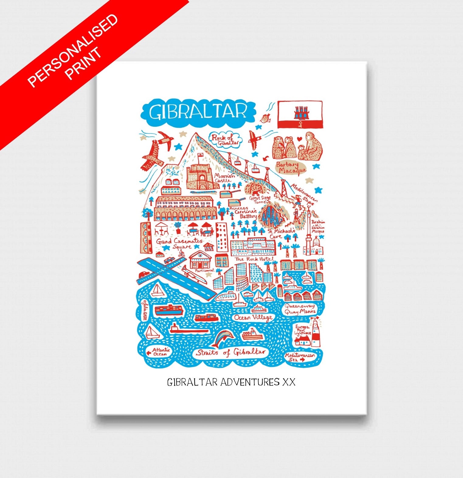 Gibraltar Art Print by Julia Gash