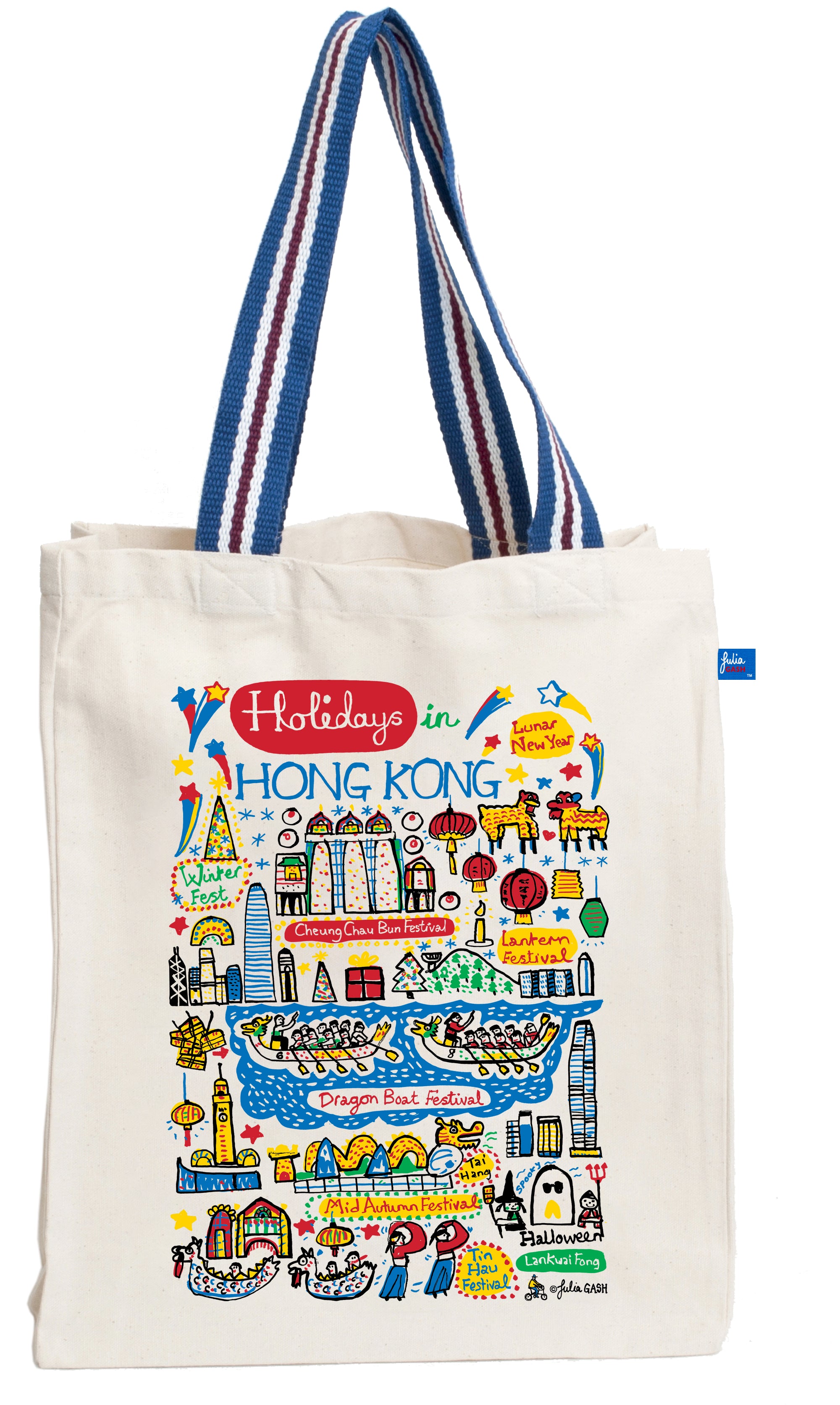 Holidays in Hong Kong Tote Bag - Julia Gash