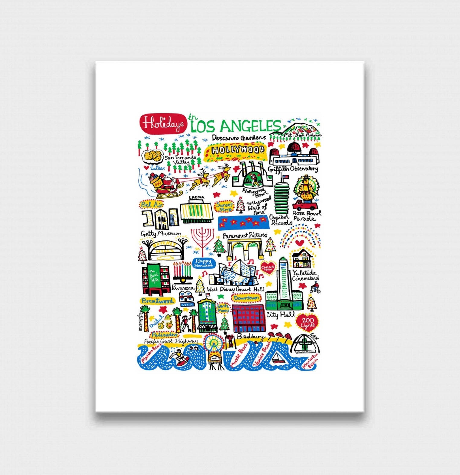Holidays in Los Angeles Art Print - Julia Gash