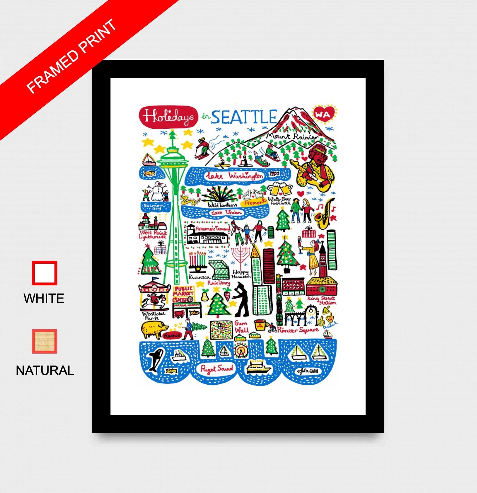Holidays in Seattle Art Print