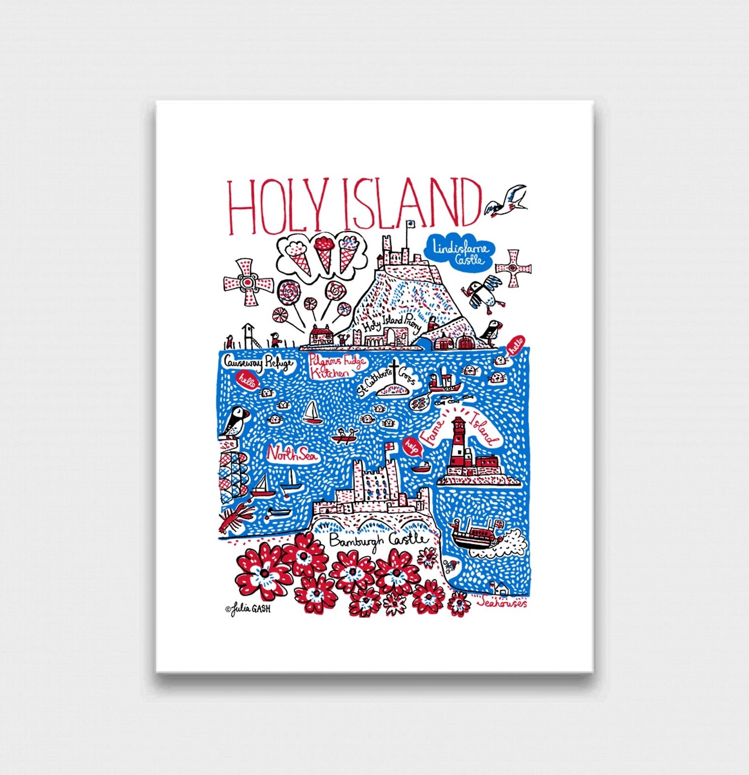 Holy Island Art Print by Julia Gash