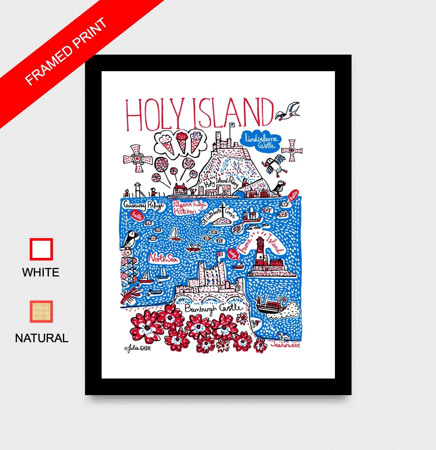 Holy Island Art Print by Julia Gash