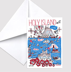 Holy Island Greeting Card by Julia Gash