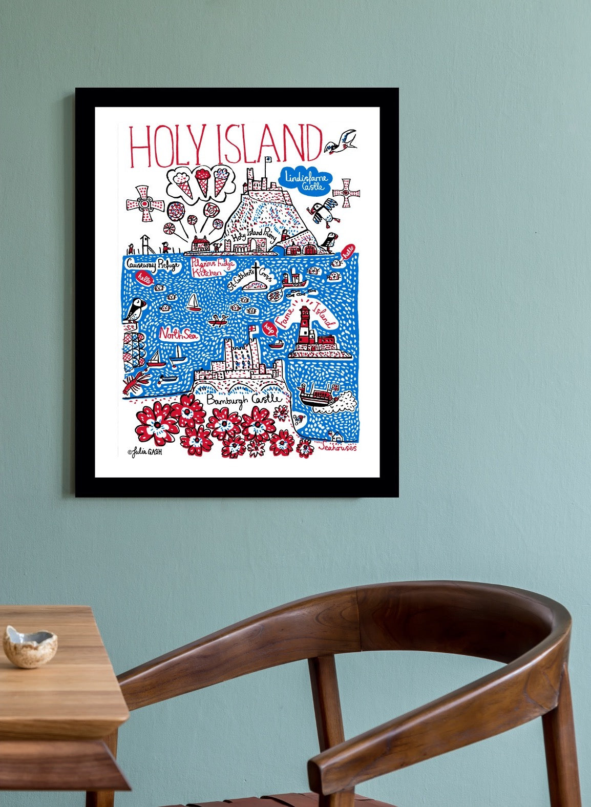 Holy Island Art Print by Julia Gash