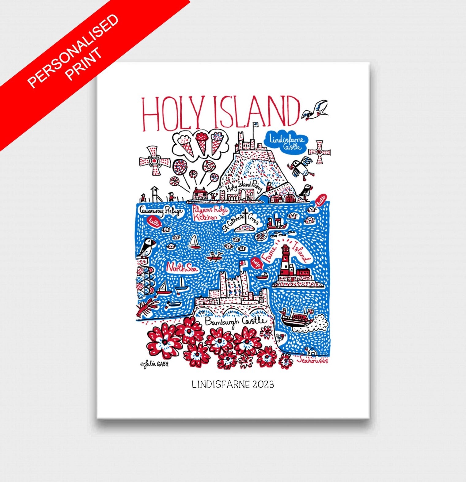 Holy Island Art Print by Julia Gash