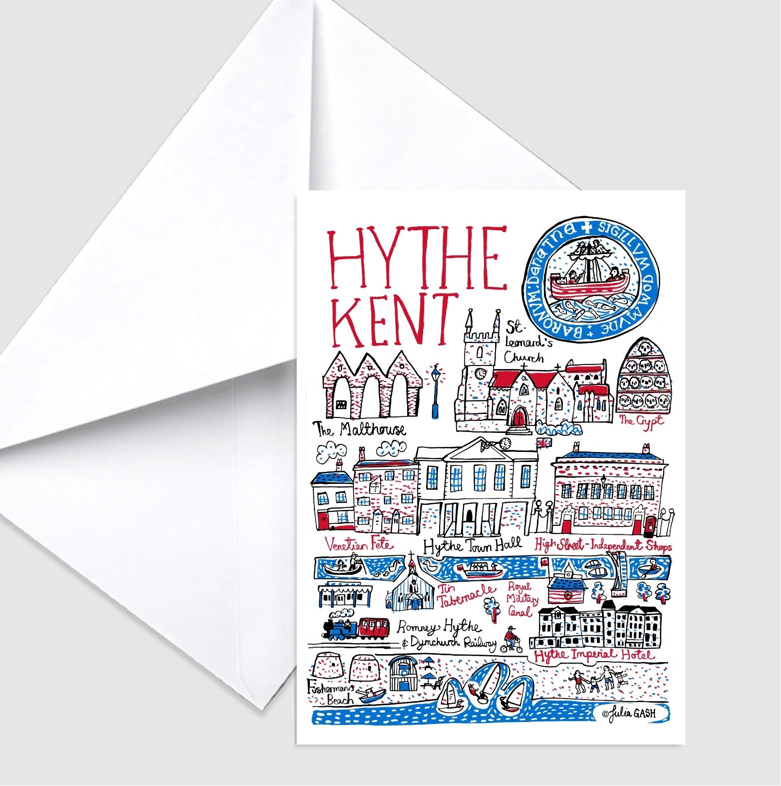 Hythe Kent Greeting Card by Julia Gash