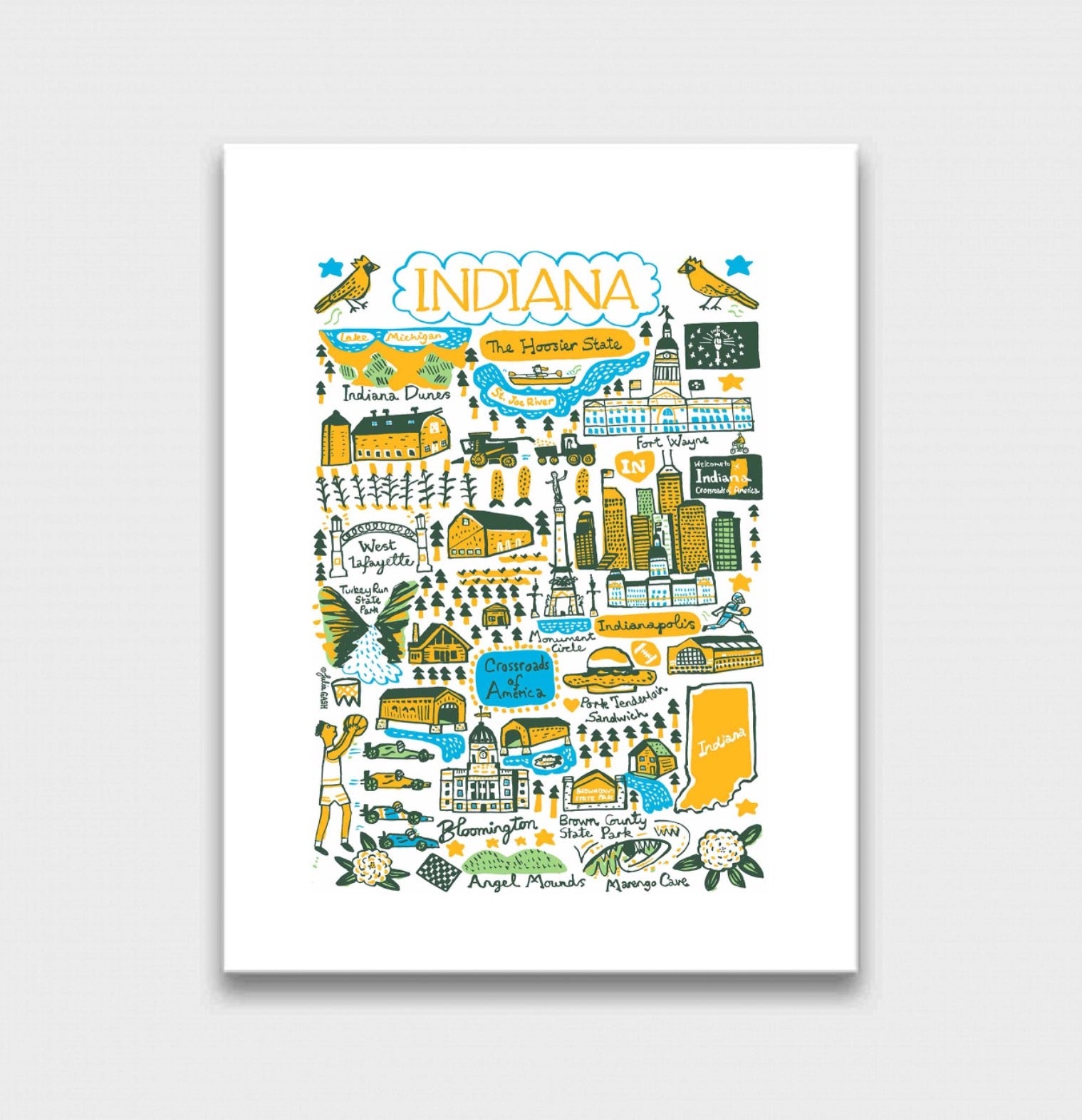 Indiana Art Print by Julia Gash