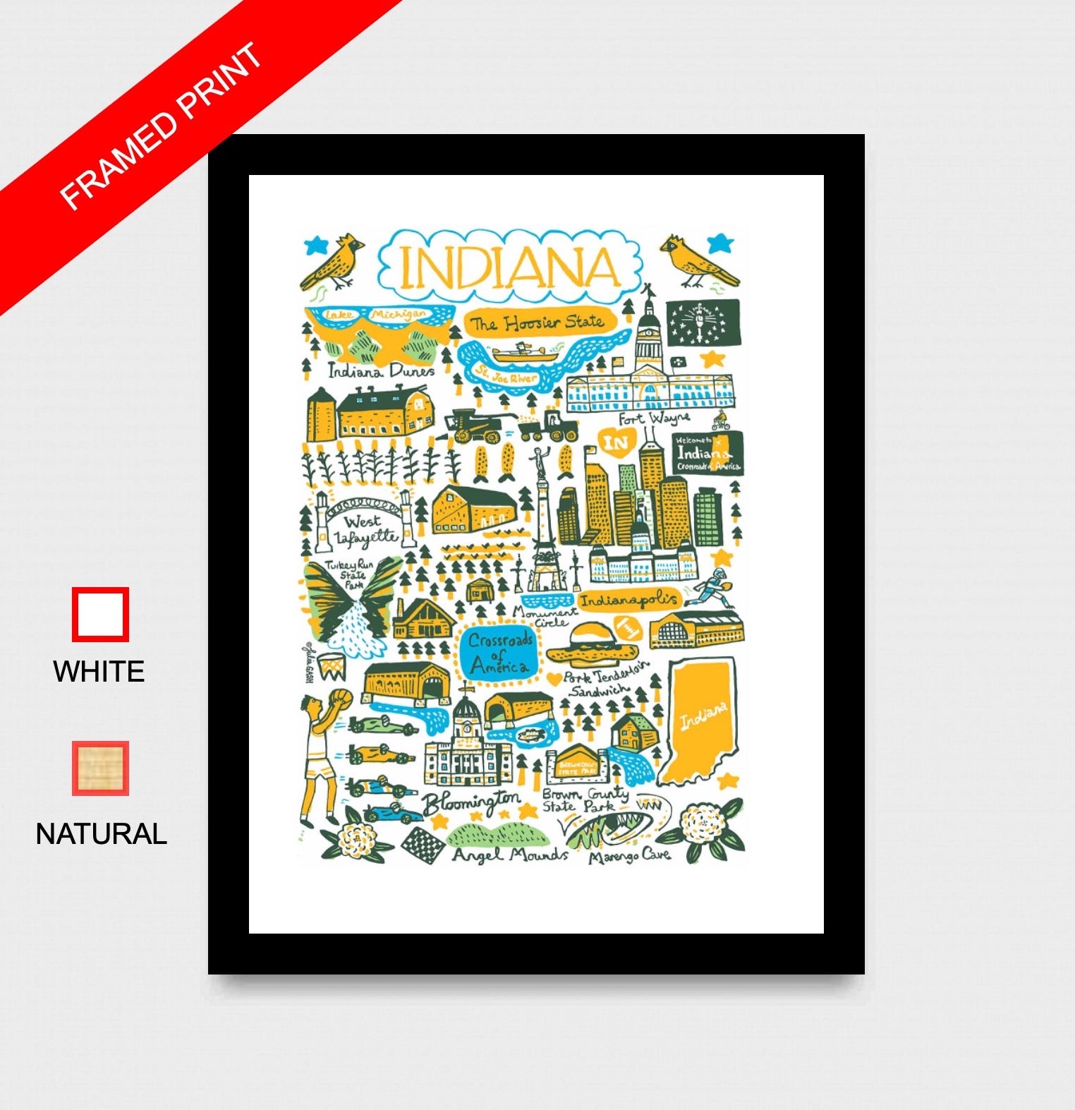 Indiana Art Print by Julia Gash