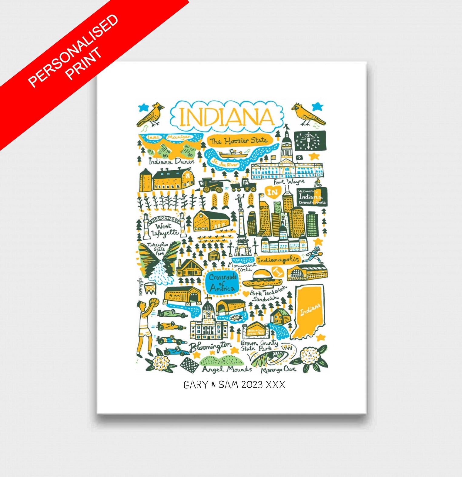 Indiana Art Print by Julia Gash