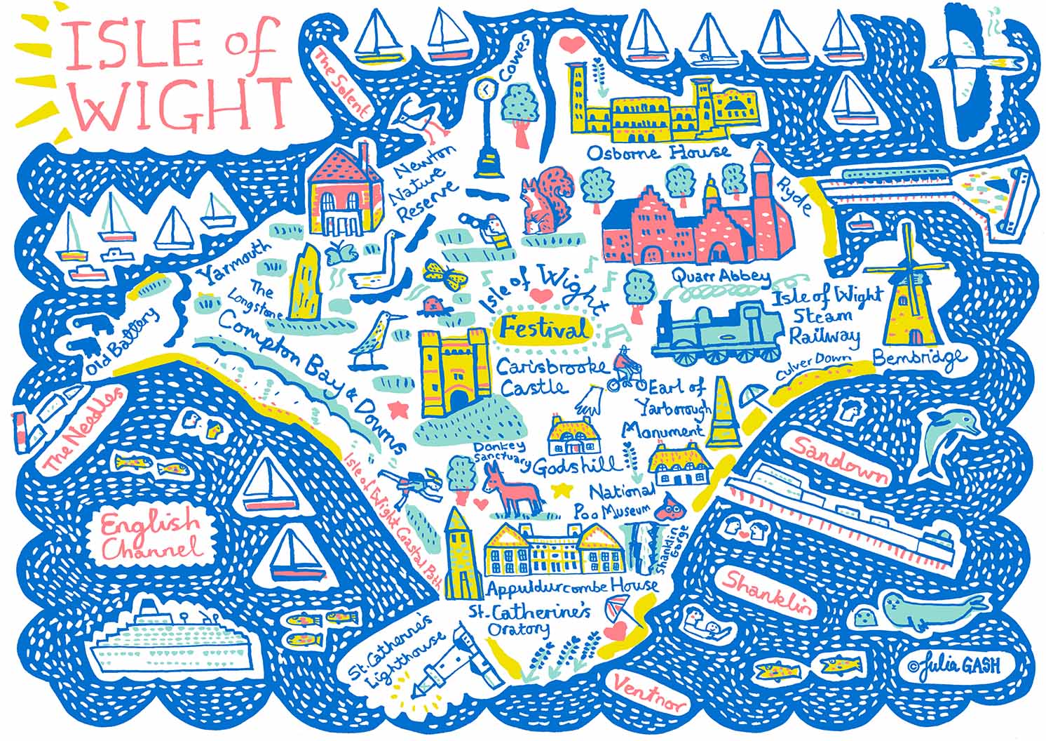 Isle of Wight Art Print by Julia Gash