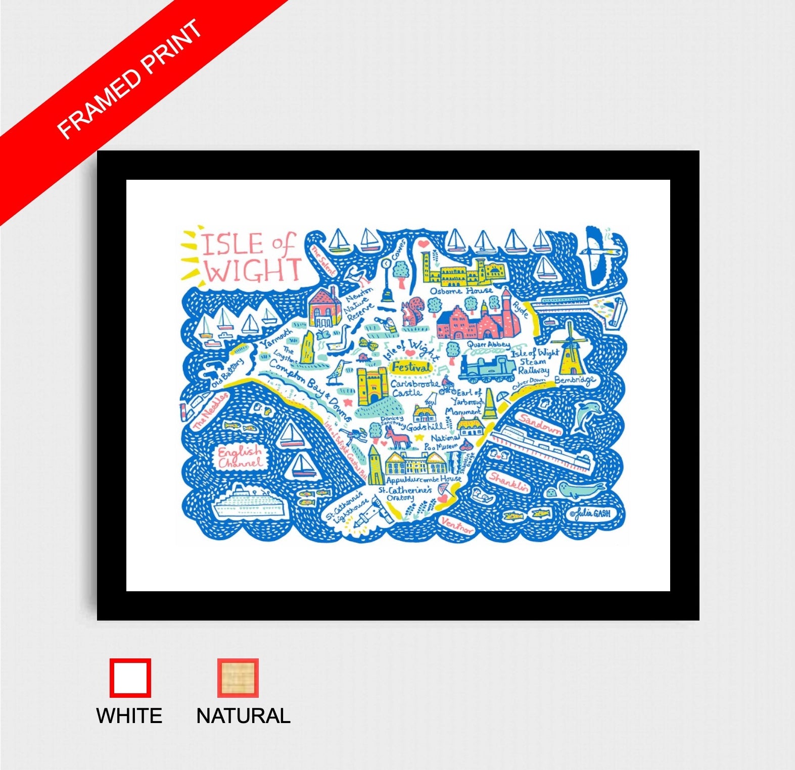 Isle of Wight Art Print by Julia Gash